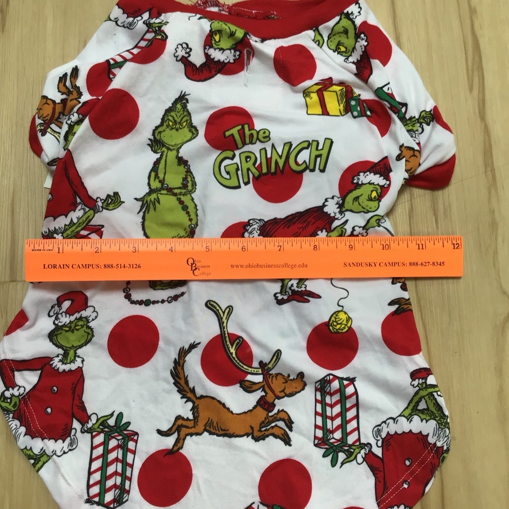 The Grinch Max the Dog Dr Seuss Green Red Dog Small Pet Tee Shirt Medium NWT - Picture 5 of 13